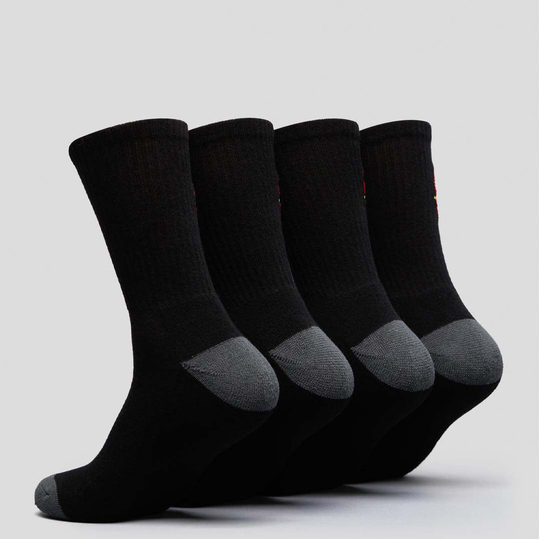 Classic Dot Crew Sock 4 Pack | Black