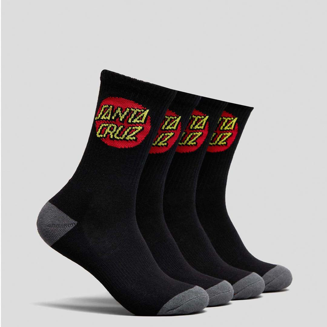 Classic Dot Crew Sock 4 Pack | Black