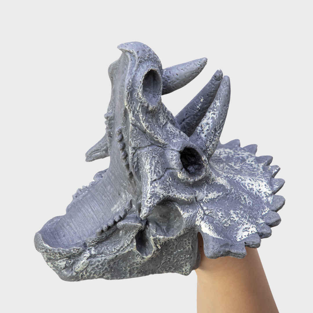 DINO SKULL HAND PUPPET | TRICERATOPS