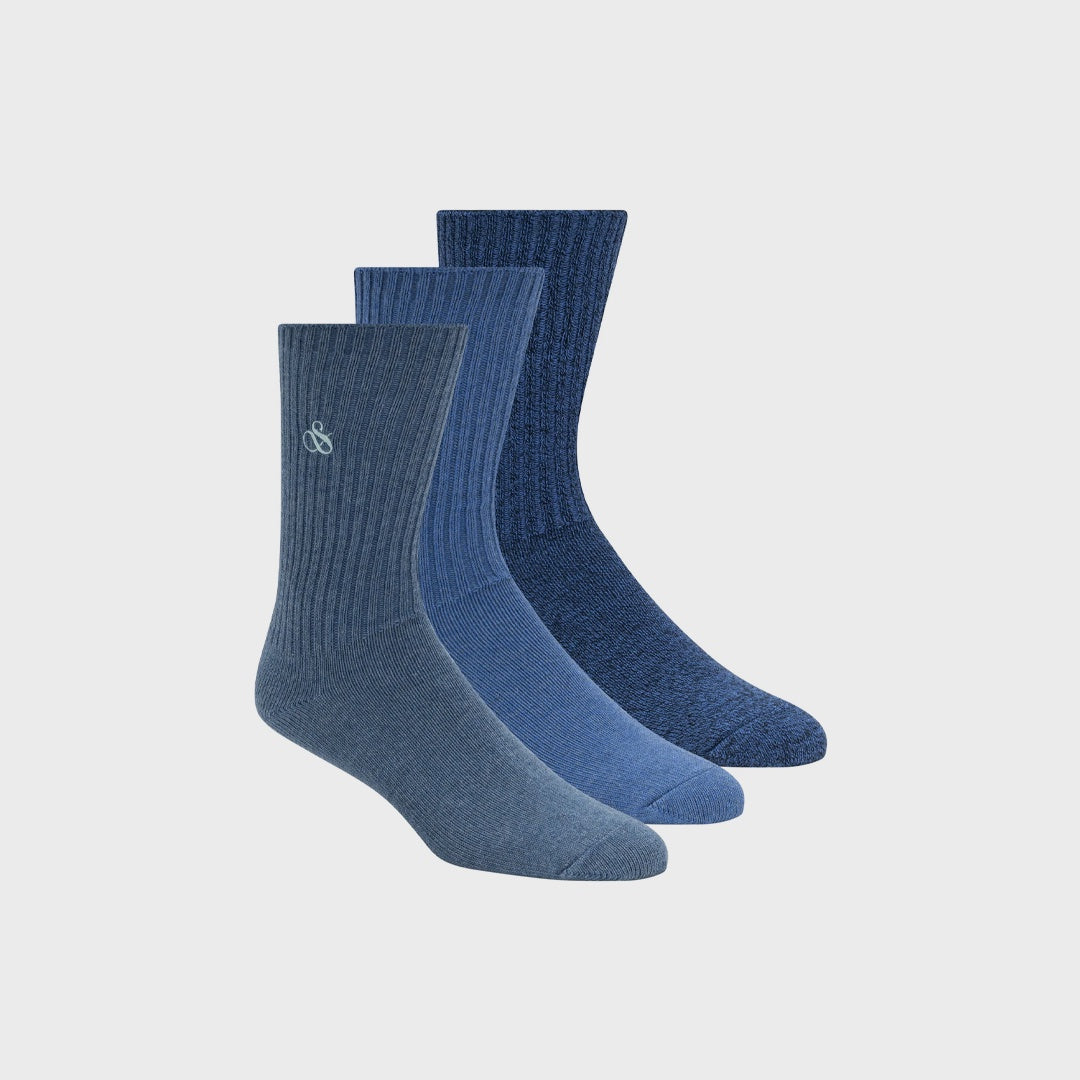 3-Pack Crew Socks | Blue