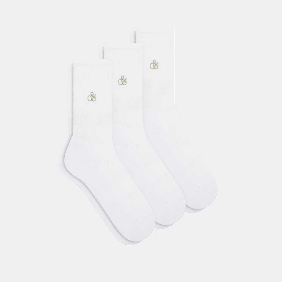 3-Pack Crew Socks | White Traditional