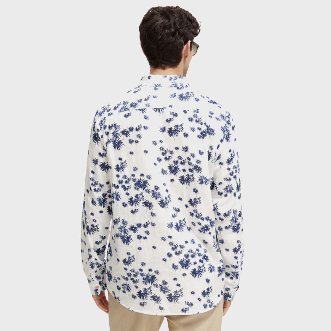 BONDED REGULAR-FIT LONG SLEEVED SHIRT | WHITE FIREWORKS