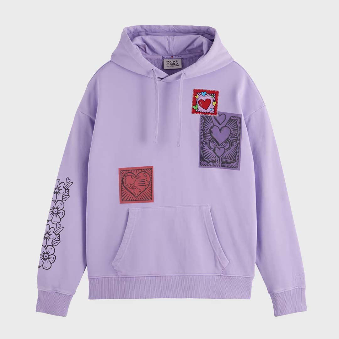 BURTON MORRIS HEART HOODIE | BRIGHT LAVENDER