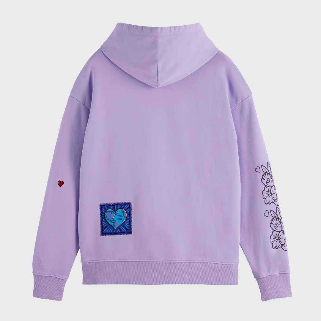 BURTON MORRIS HEART HOODIE | BRIGHT LAVENDER