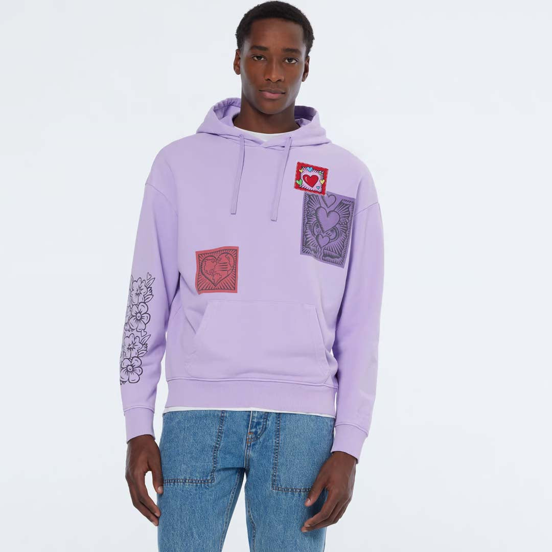 BURTON MORRIS HEART HOODIE | BRIGHT LAVENDER