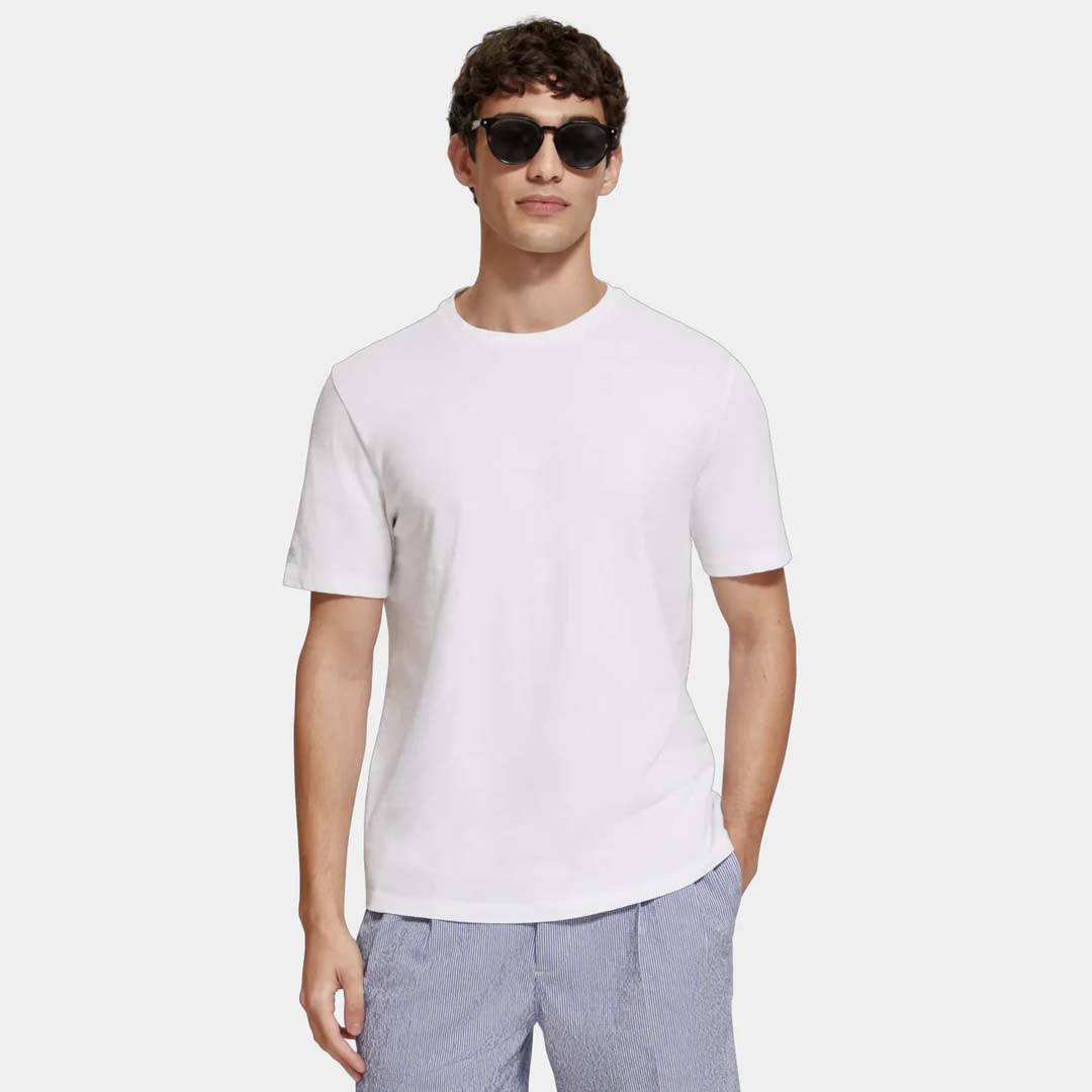 COTTON LINEN T-SHIRT | WHITE