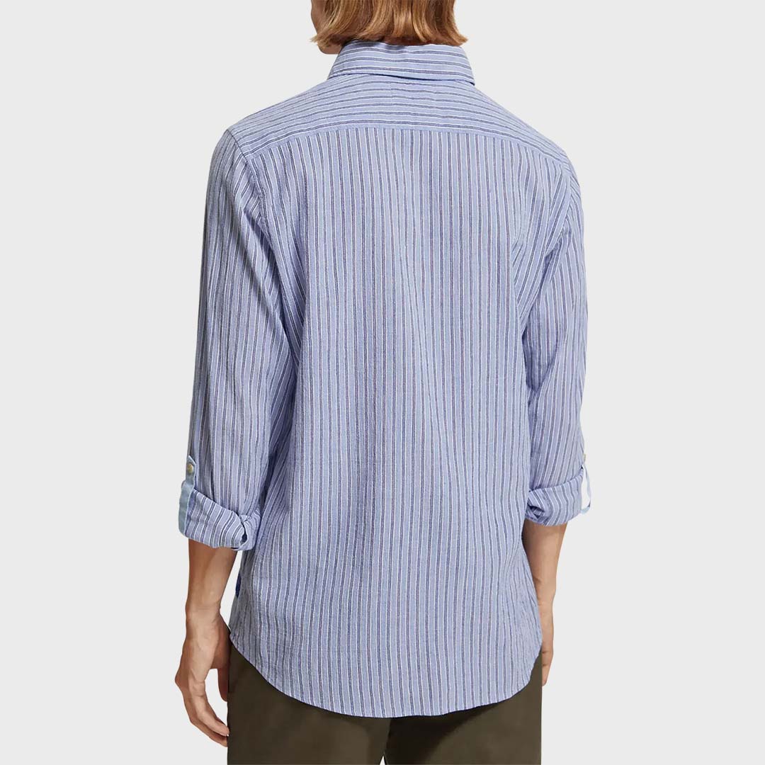 CRINKLE STRIPE SHIRT | BLUE STRIPE