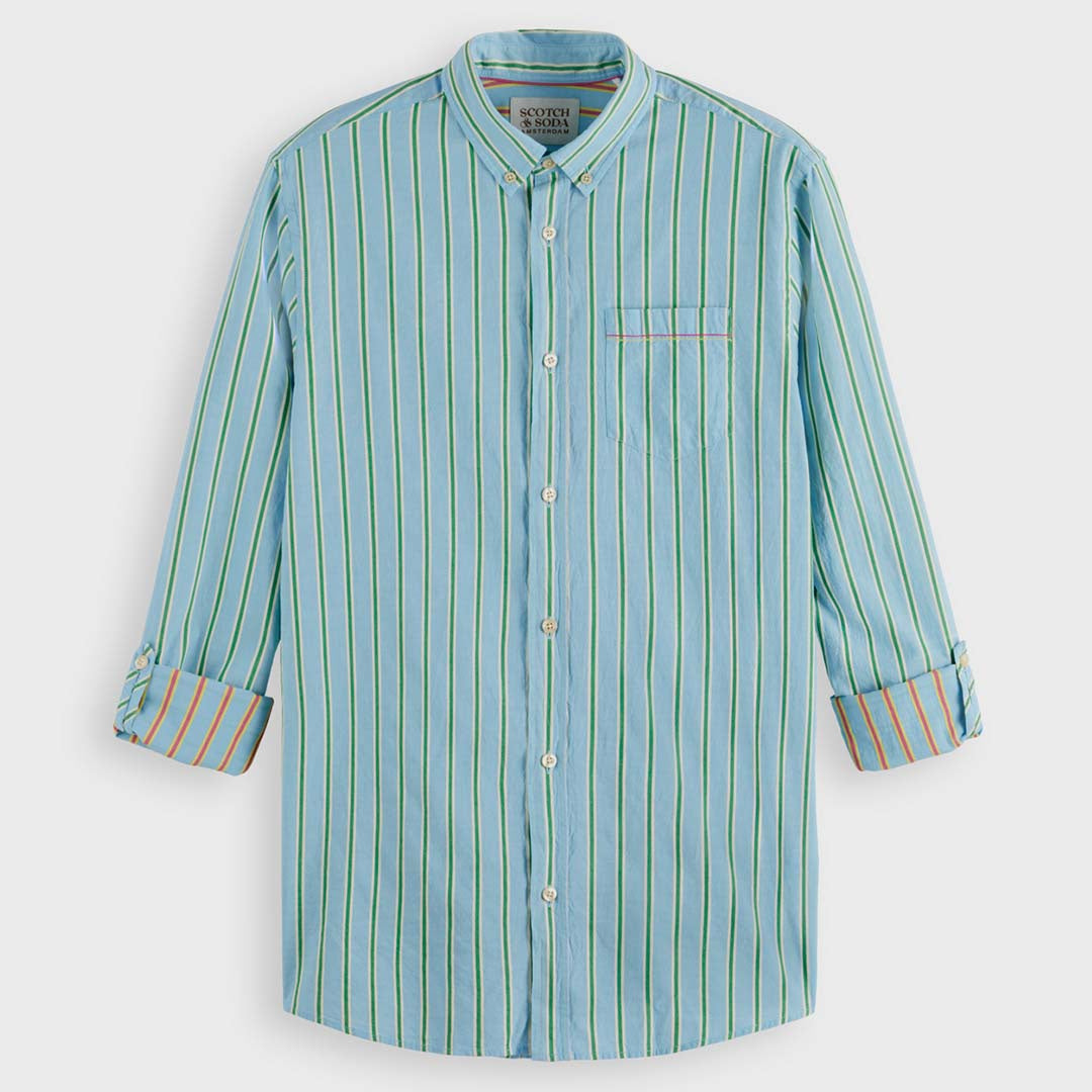 DOBBY STRIPE SHIRT | BLUE STRIPE