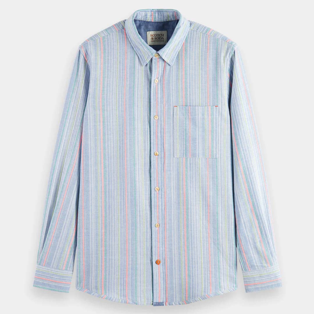 DOBBY STRIPED SHIRT | MULTICOLOUR STRIPE