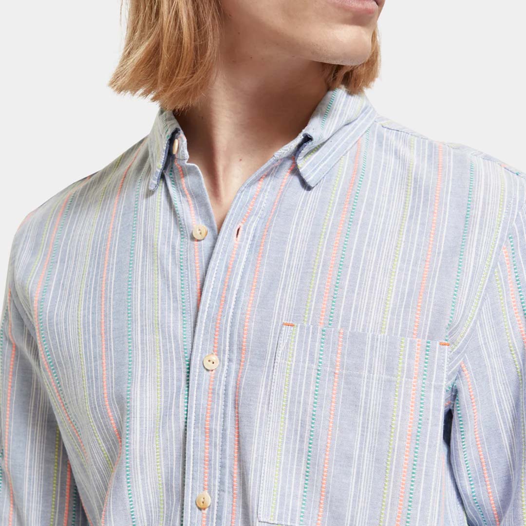 DOBBY STRIPED SHIRT | MULTICOLOUR STRIPE