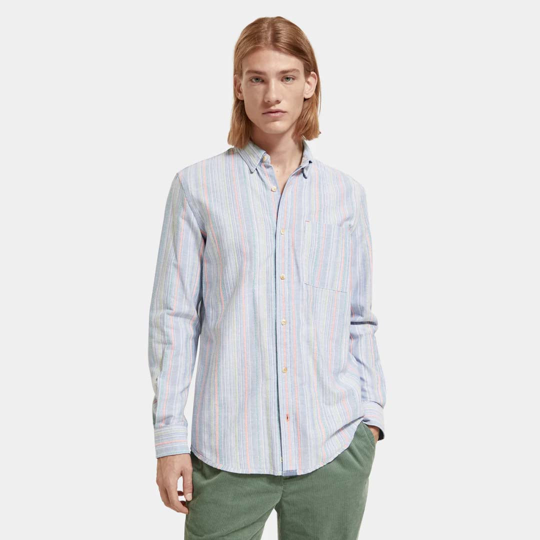 DOBBY STRIPED SHIRT | MULTICOLOUR STRIPE