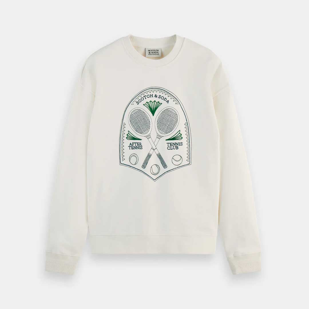 Embroidered Artwork Sweatshirt | Swan Green