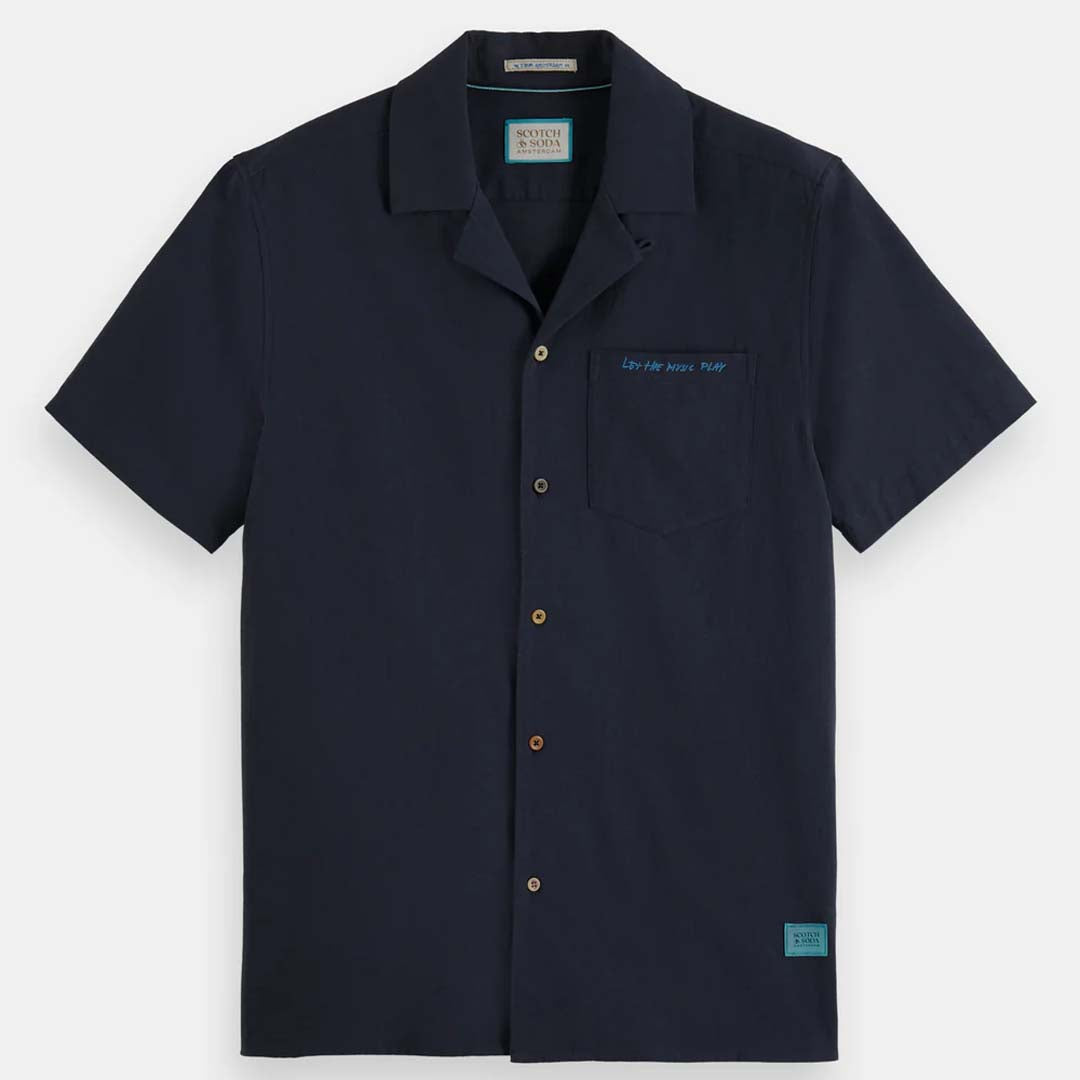 EMBROIDERED CAMP SHIRT | NIGHT