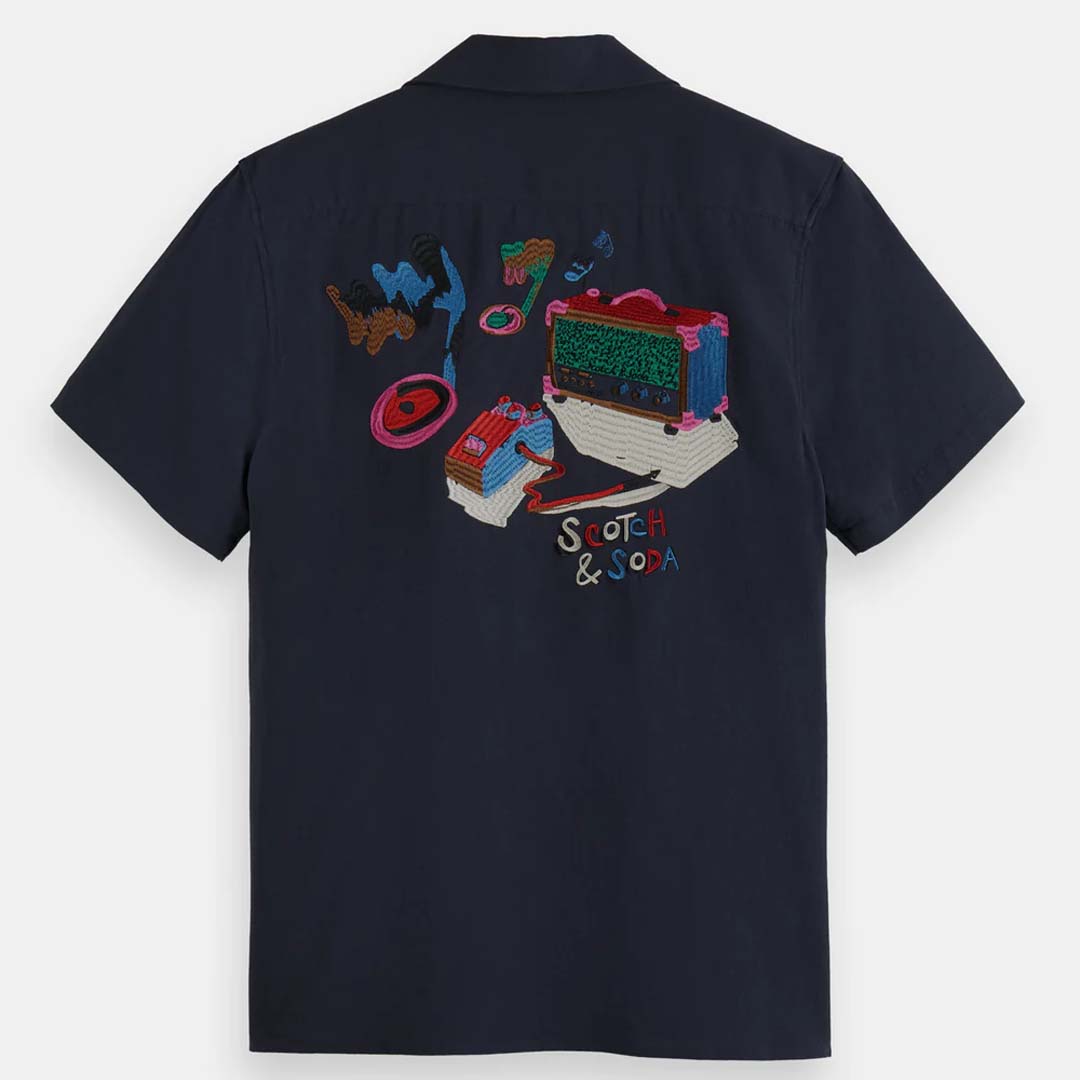 EMBROIDERED CAMP SHIRT | NIGHT