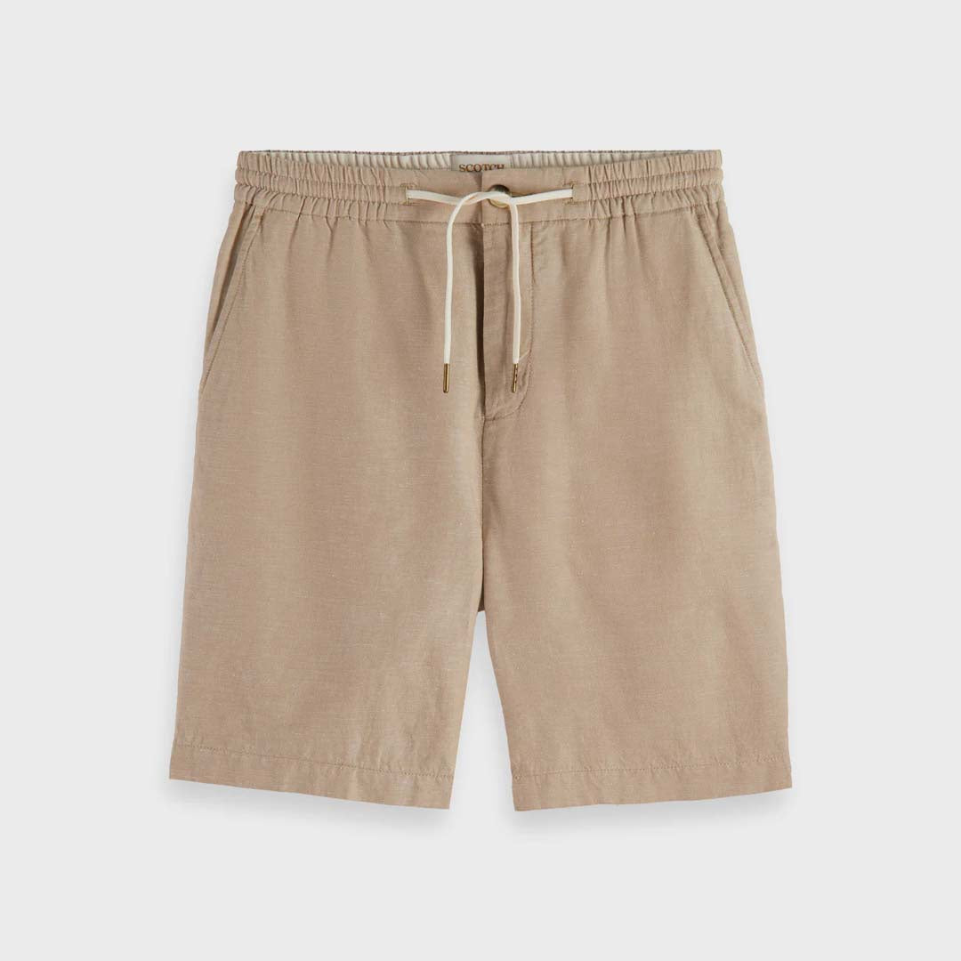 FAVE COTTON-LINEN SHORTS | SEA STONE