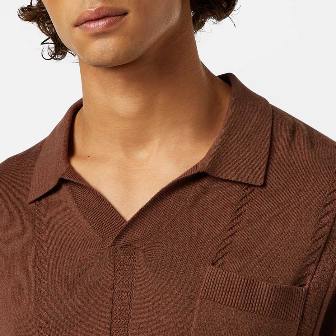 Knitted Polo | Cold Brew