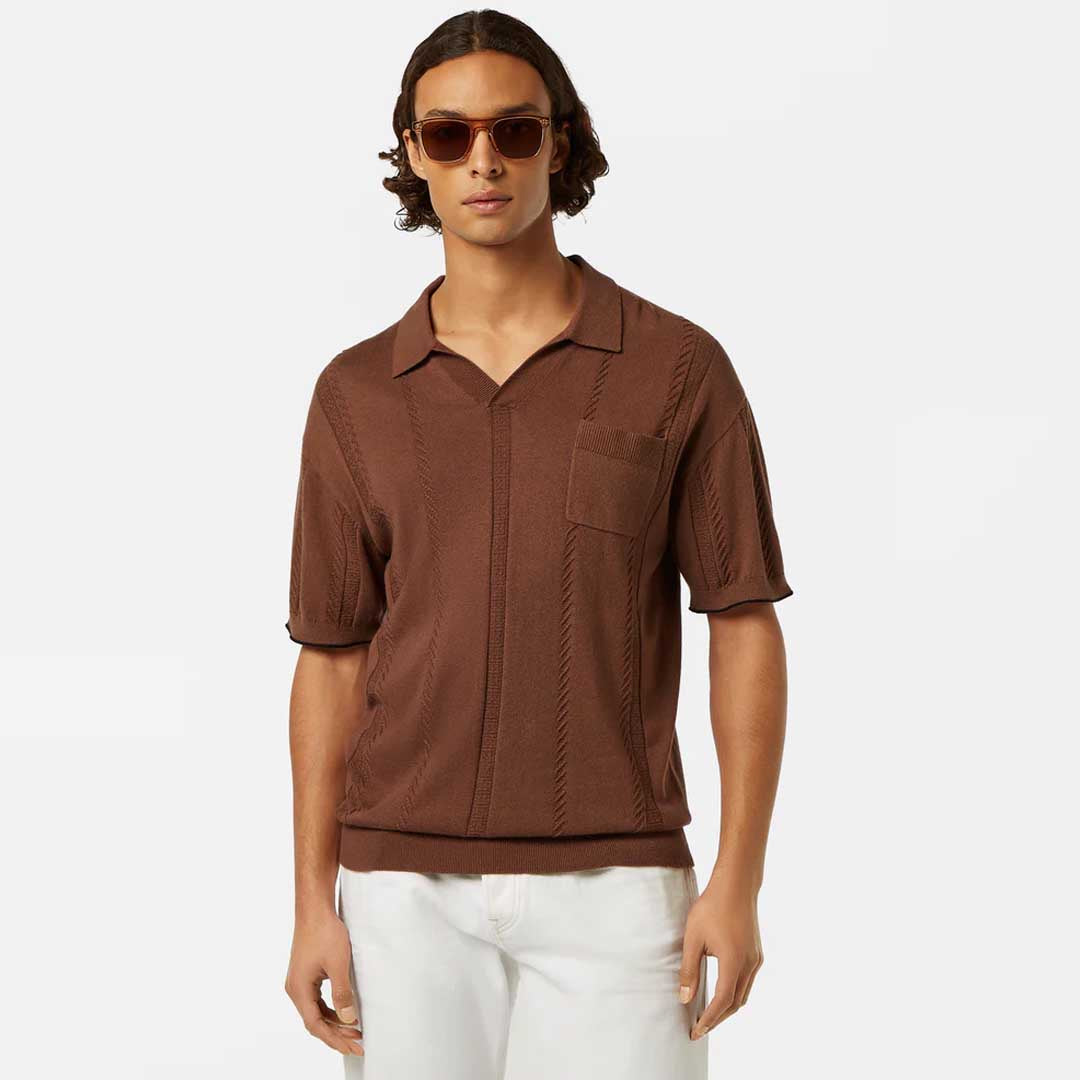 Knitted Polo | Cold Brew