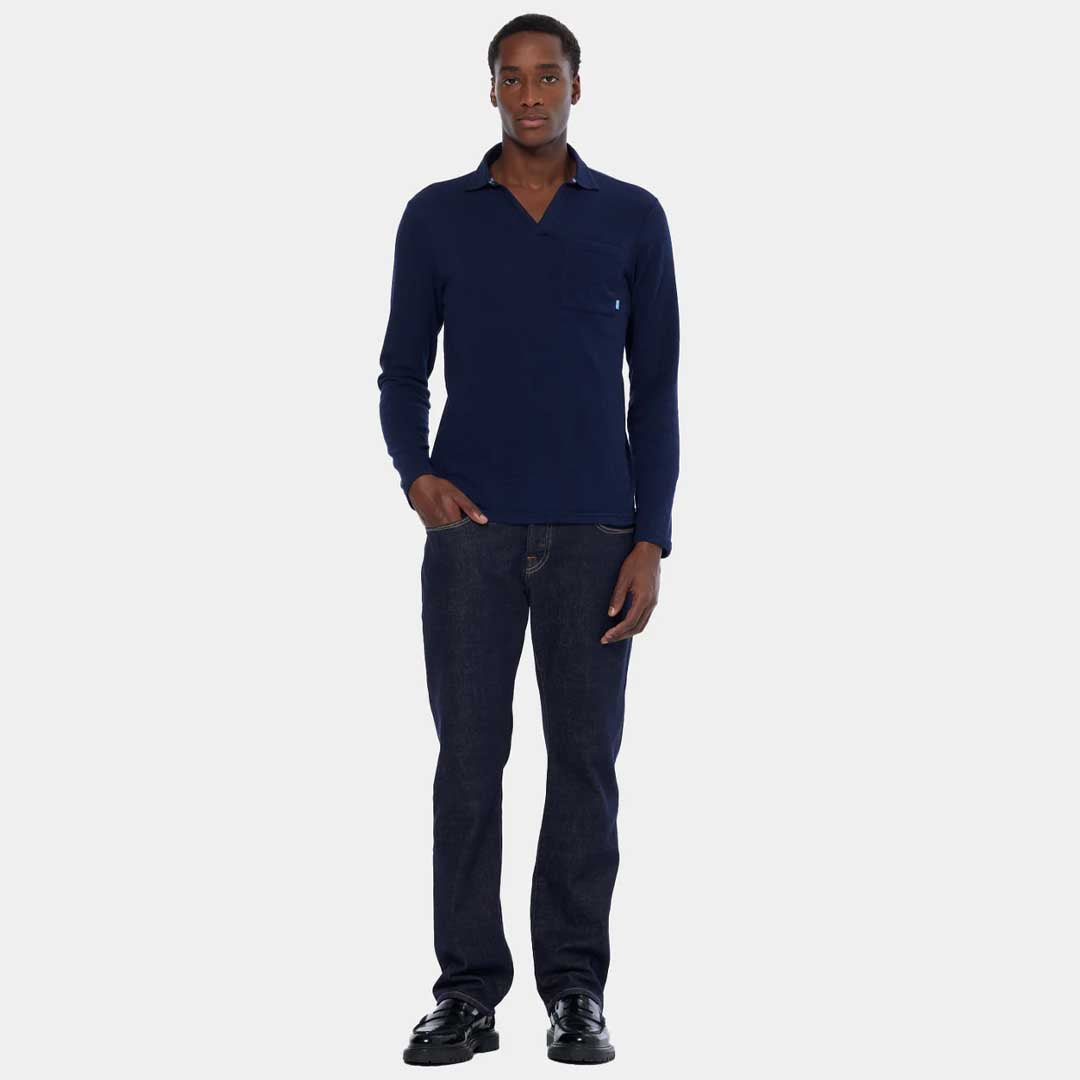 Long Sleeved Polo | Navy