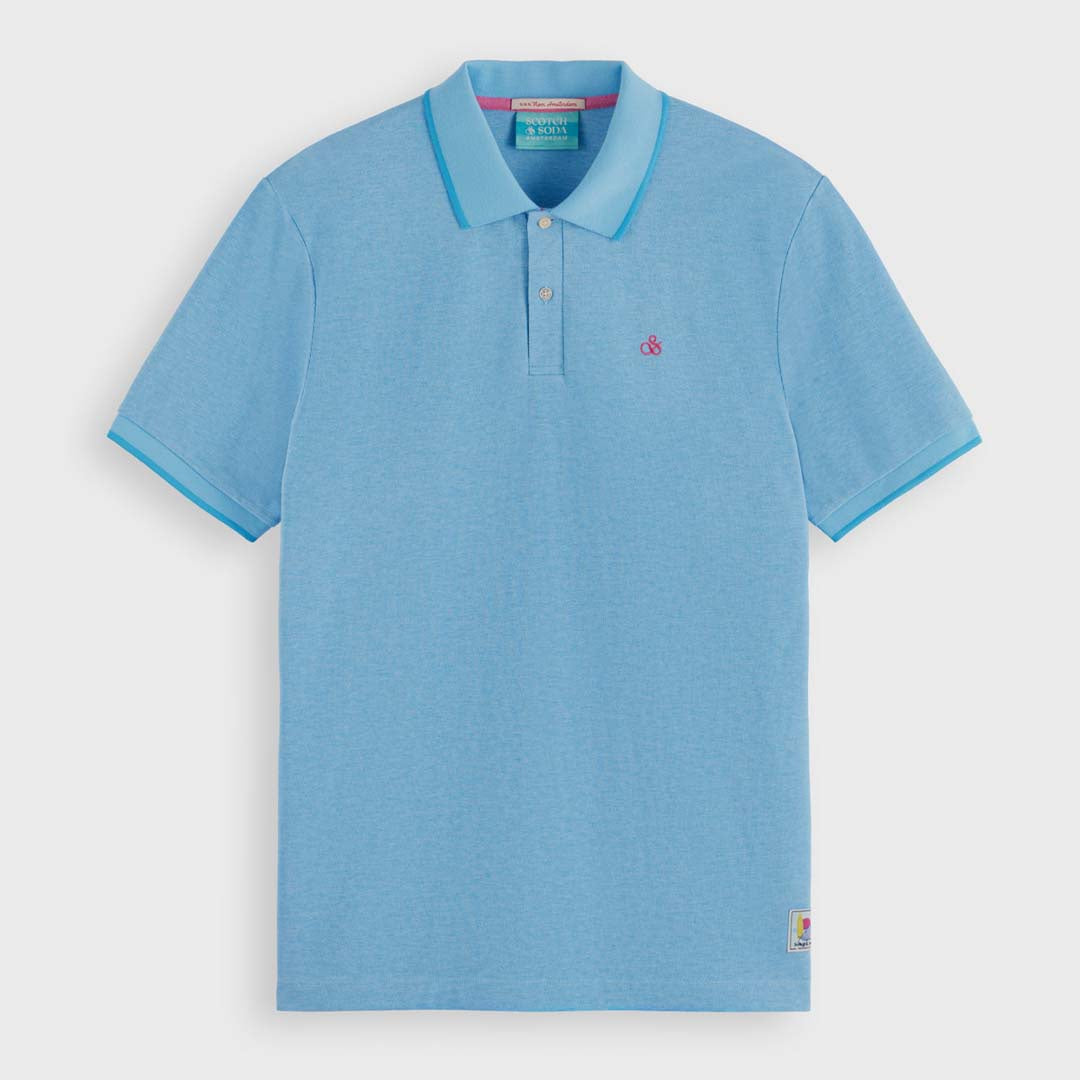 MELANGE POLO SHIRT |  BLUE LAGOON