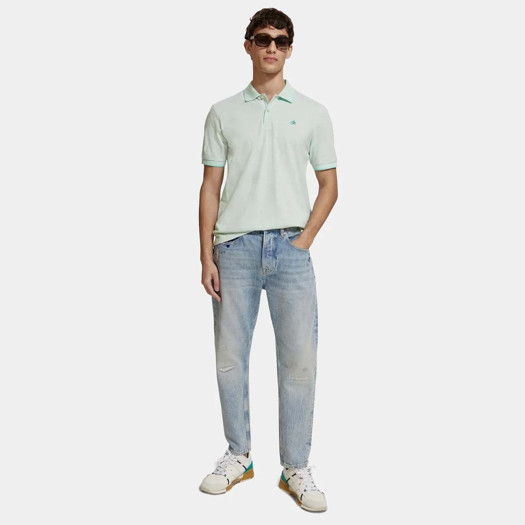 MELANGE POLO SHIRT | SEAFOAM