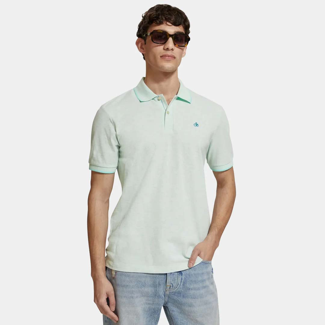 MELANGE POLO SHIRT | SEAFOAM