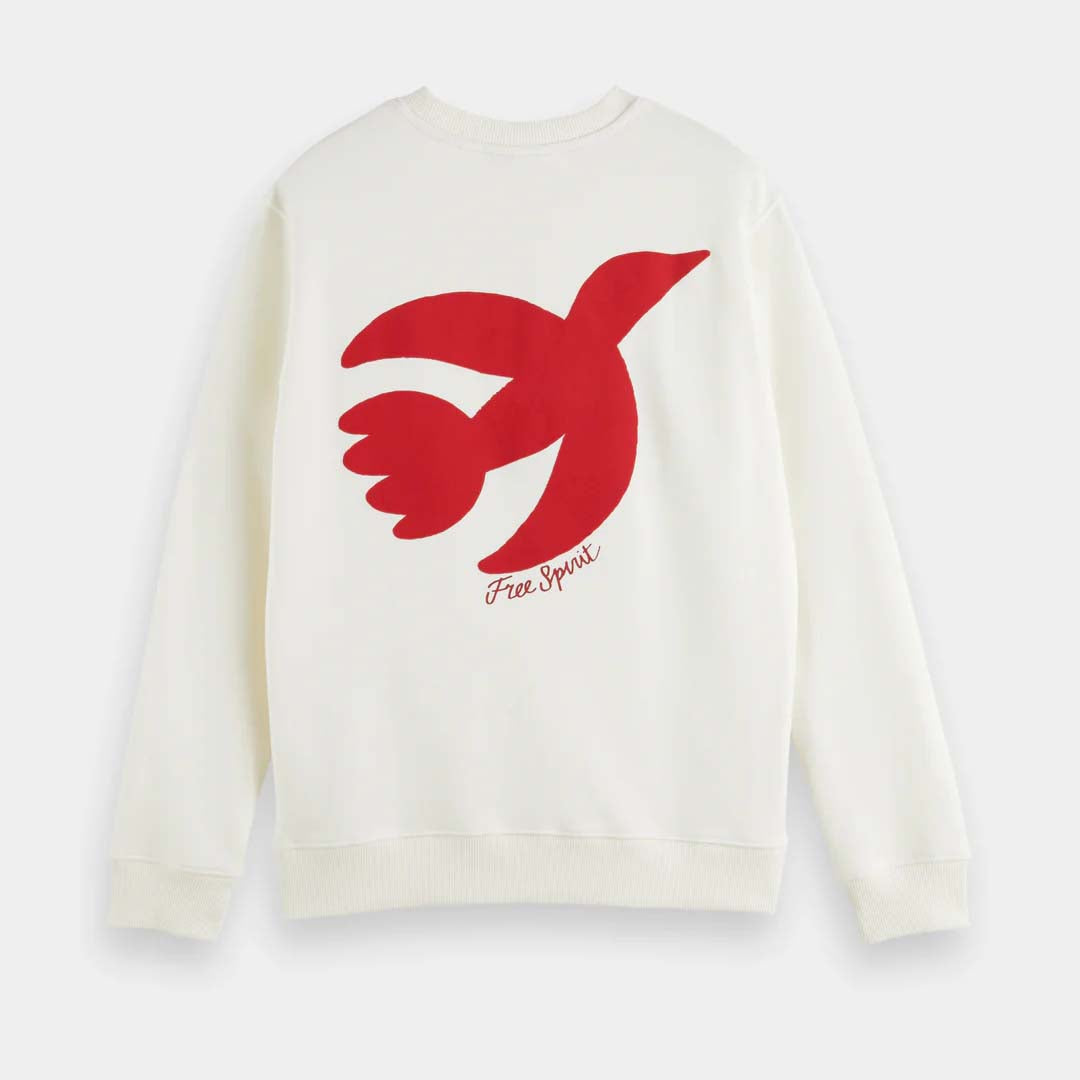 PEACE BIRD CREWNECK SWEATSHIRT | OFF WHITE