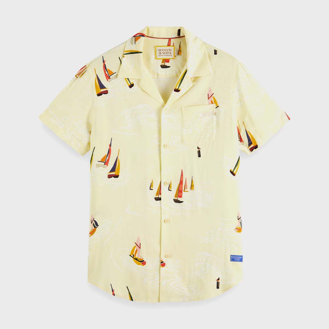 PRINTED CAMP SHIRT | YELLOW BOATS