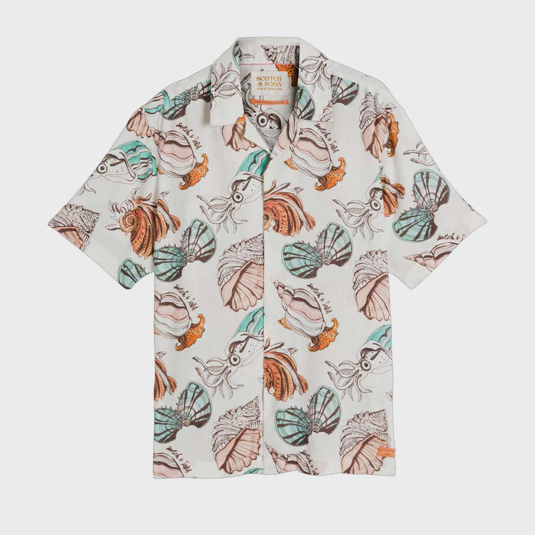 PRINTED SHIRT | SEASHELLS WHITE