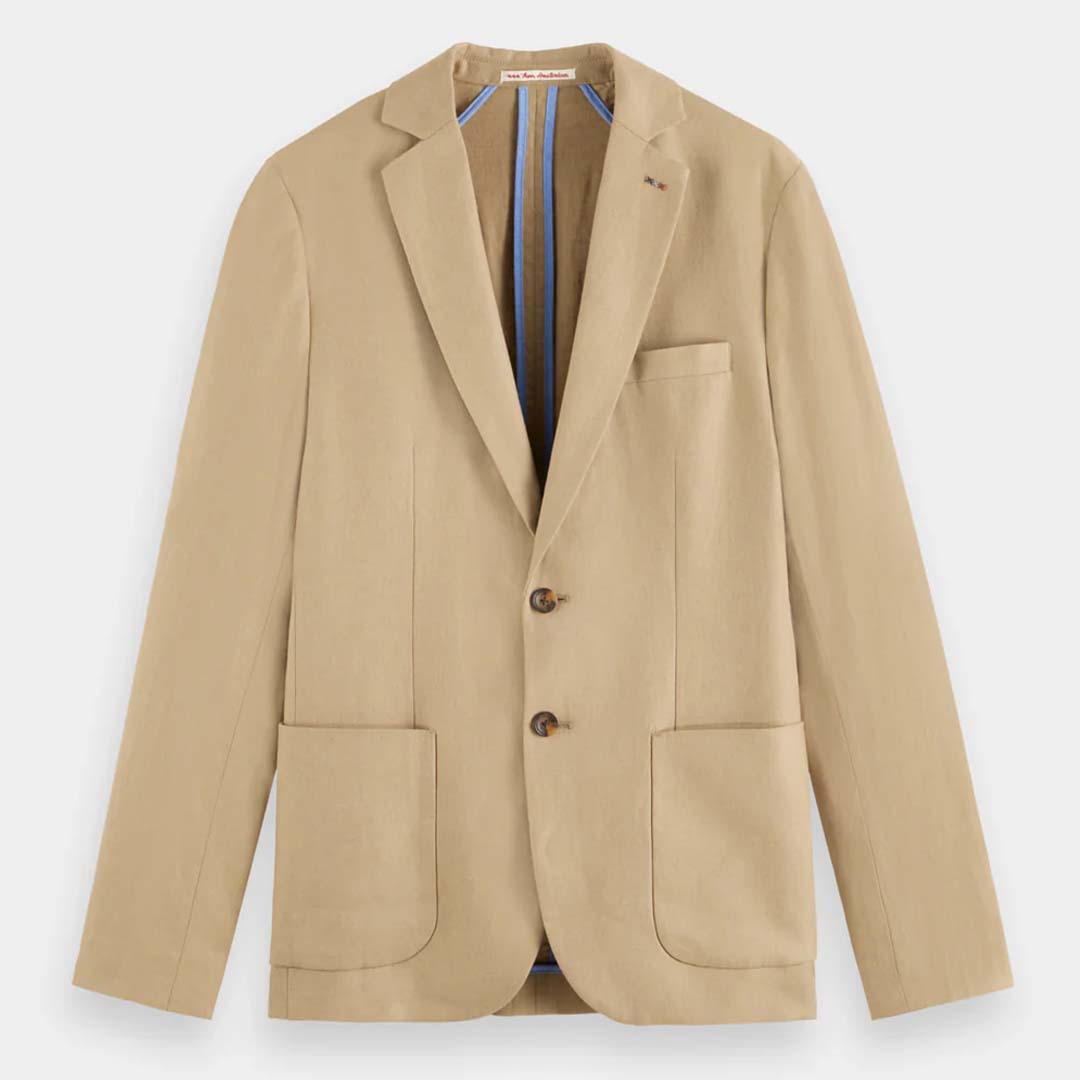 UNCONSTRUCTED SINGLE-BREASTED TWILL BLAZER | SEASTONE