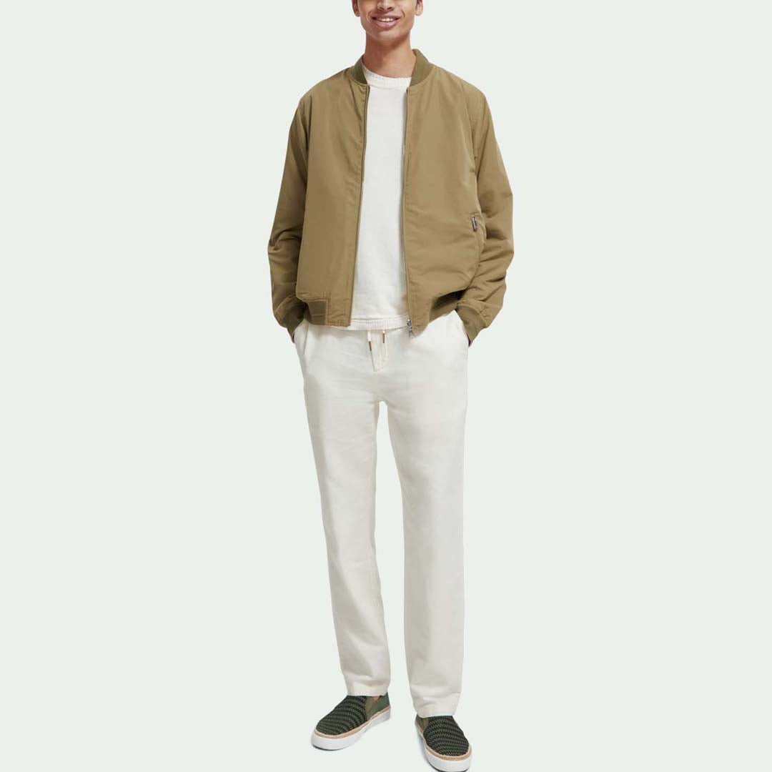 WARREN COTTON-LINEN STRAGHT FIT JOGGER | SHELL