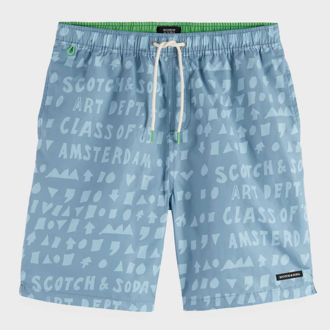 Longer Length Swim Shorts | Art Depart Faded Denim