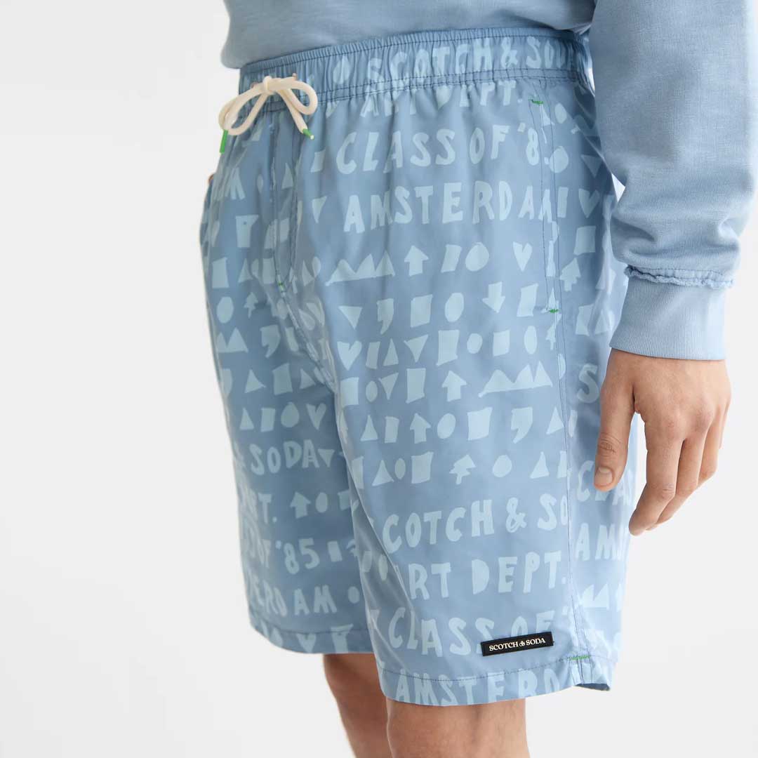 Longer Length Swim Shorts | Art Depart Faded Denim