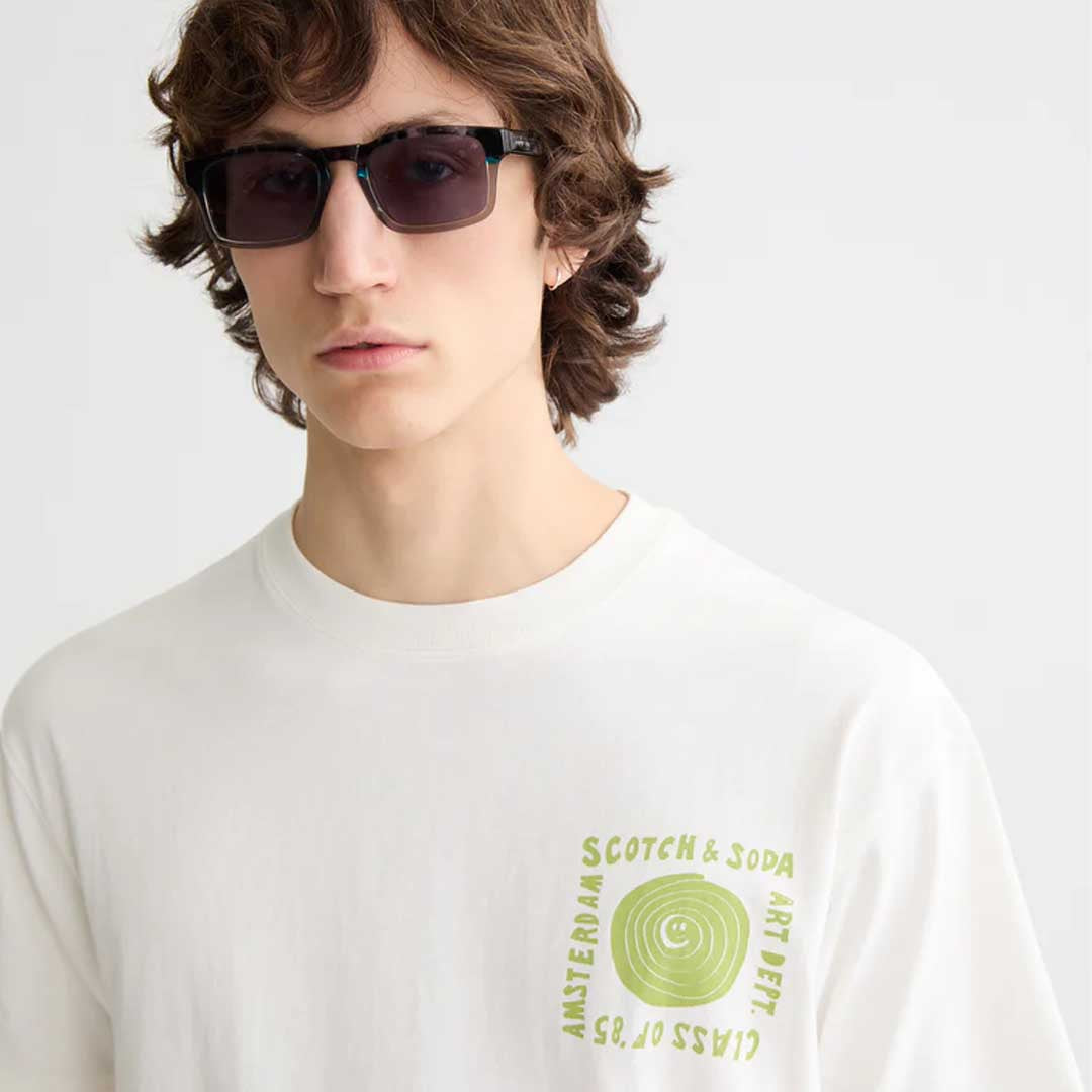 Washed Artwork T-Shirt | Bright White