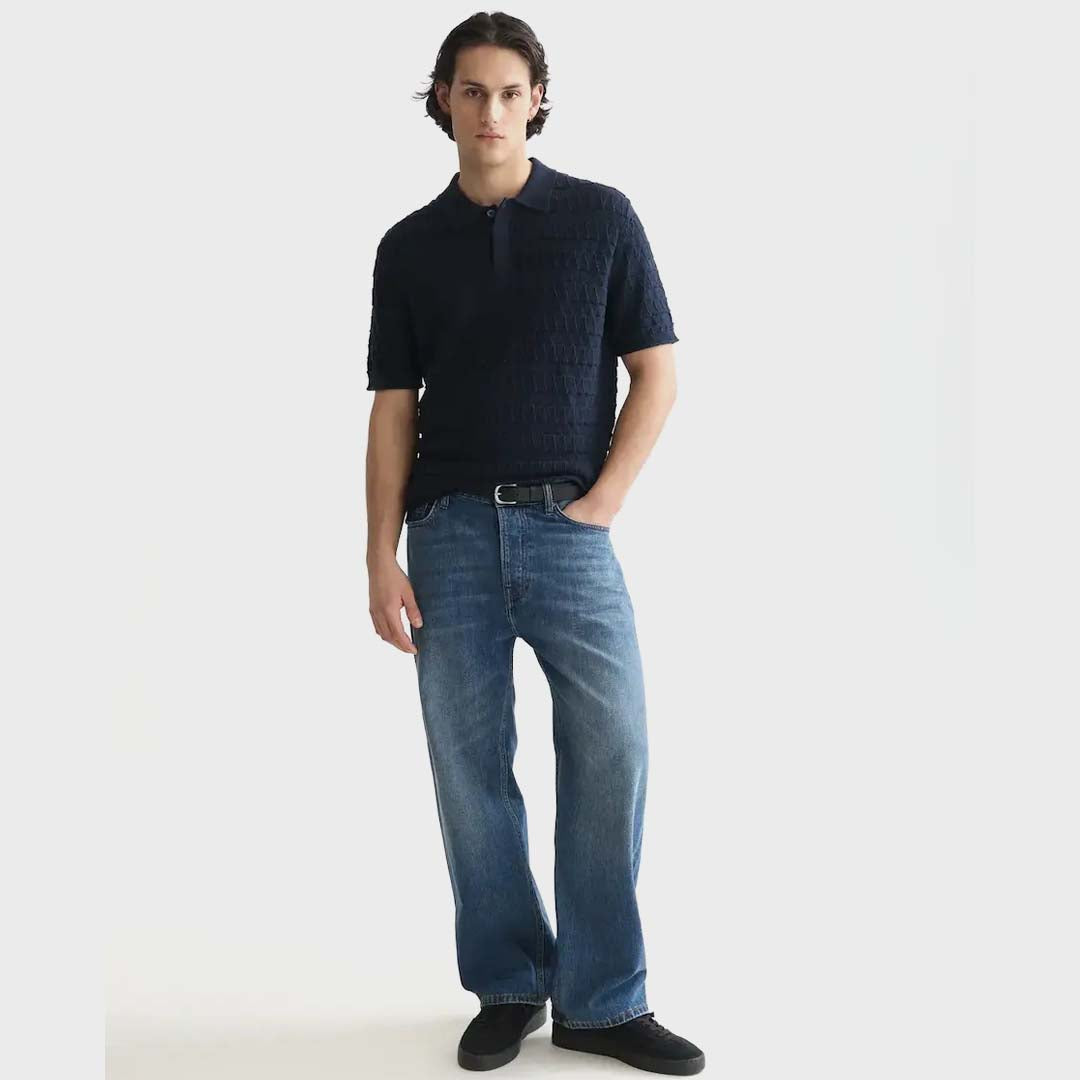Knitted Polo | Sky Captain