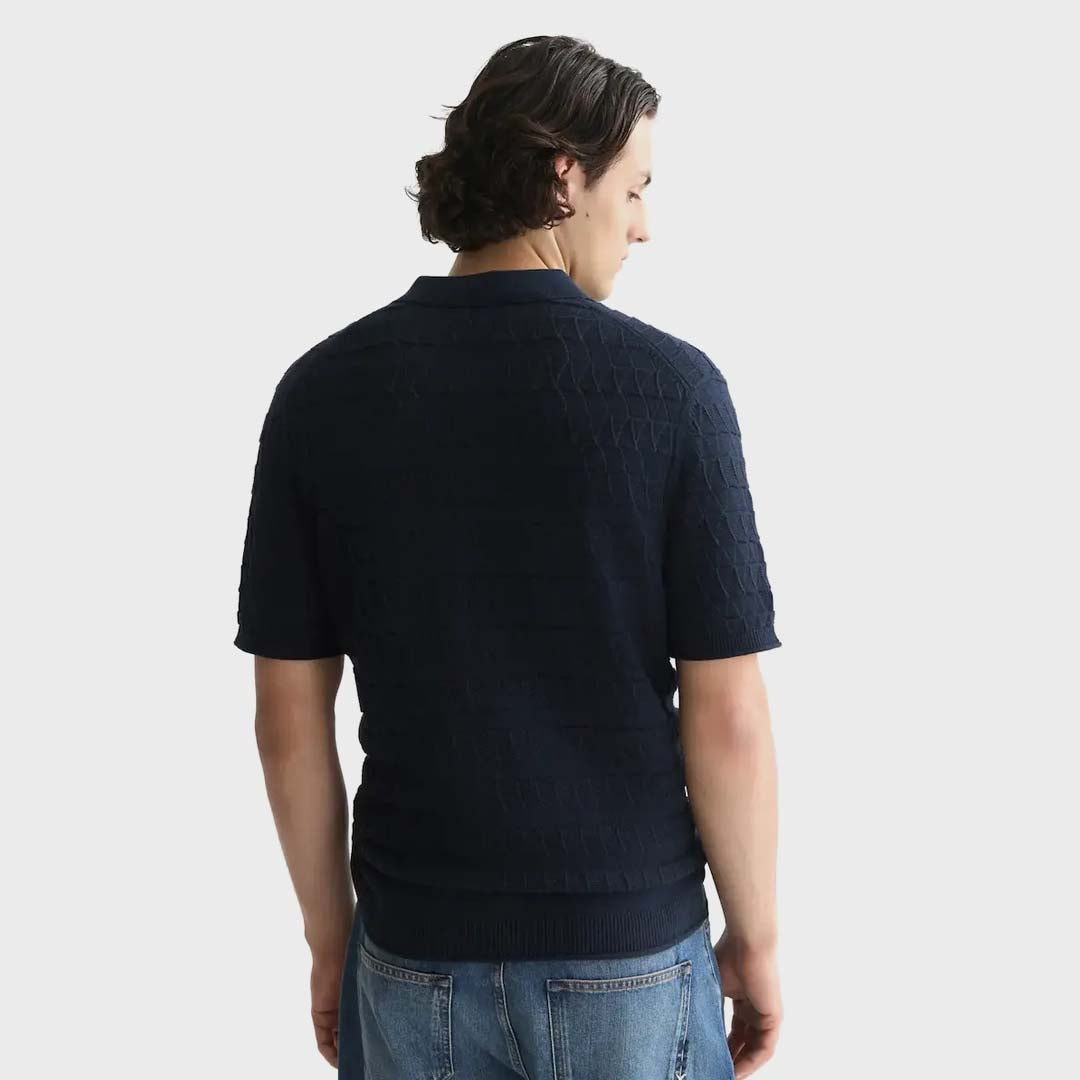 Knitted Polo | Sky Captain