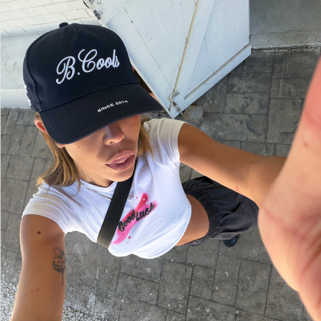 B.Cools Scribe Cap in navy, embroidery detail