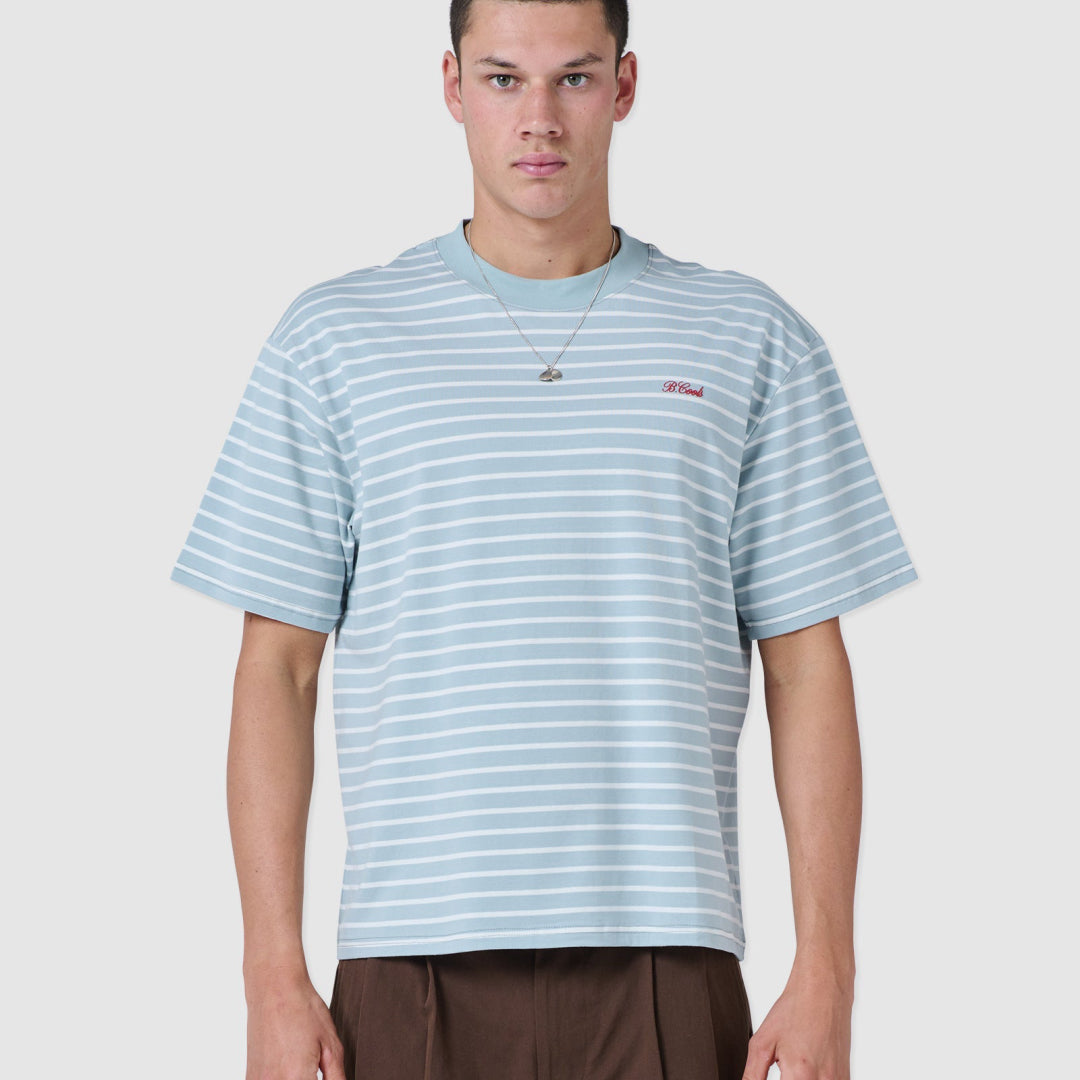 B.Cools Scribe T-shirt in blue stripe, front