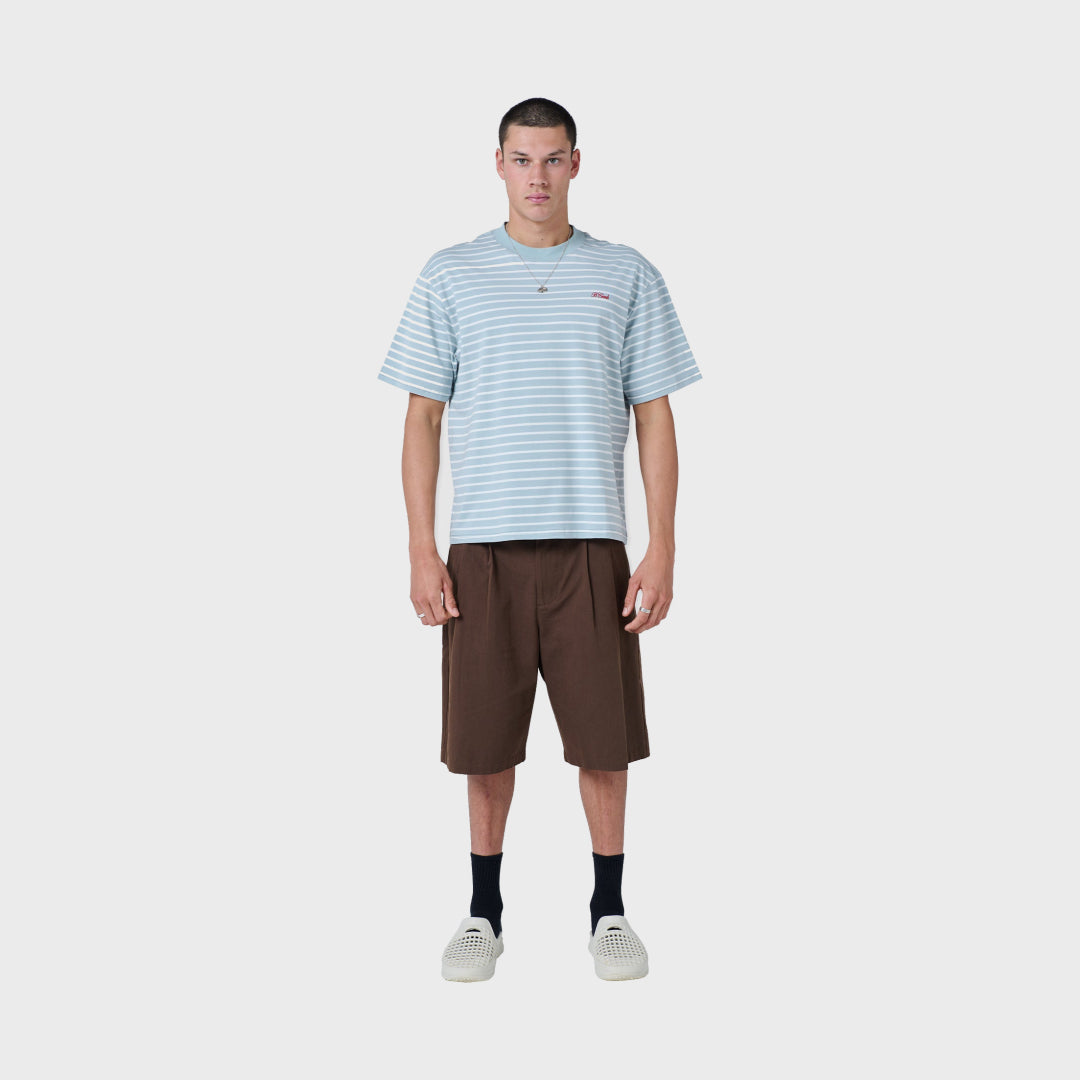 B.Cools Scribe T-shirt in blue stripe, logo detail