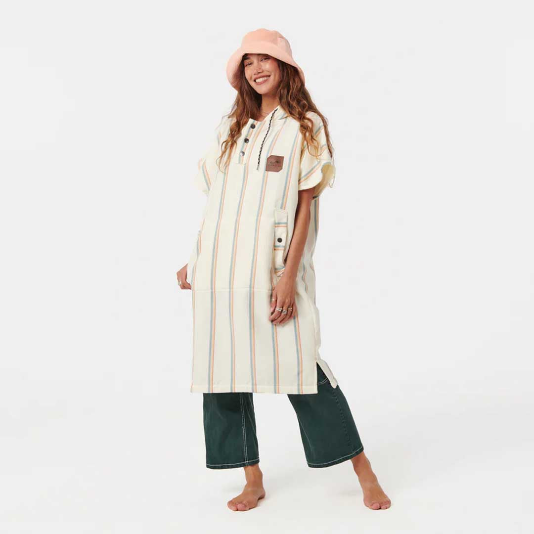 Baja Stripe Poncho | Cream