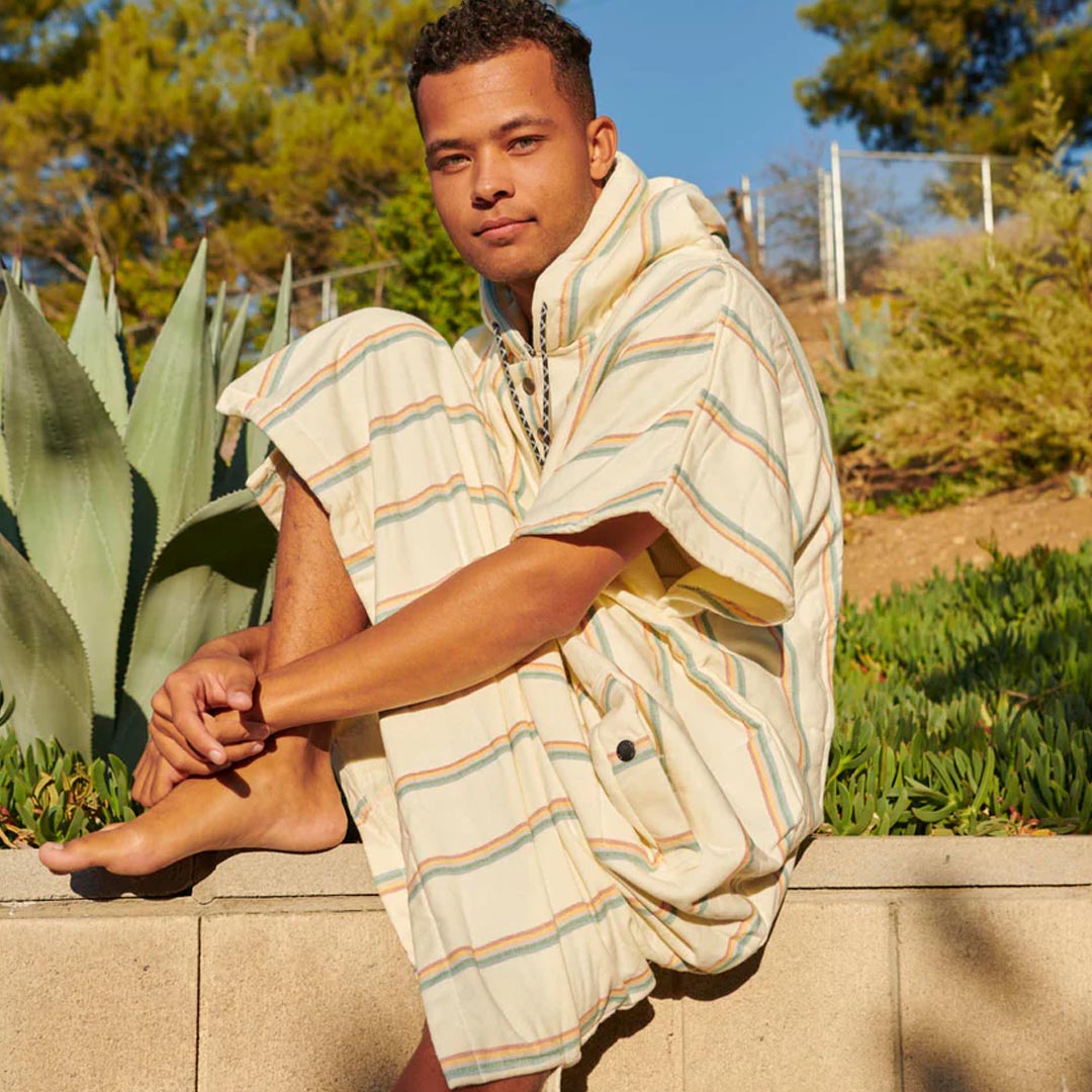 Baja Stripe Poncho | Cream