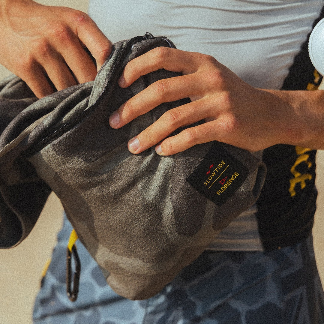 Slowtide Florence Packable Performance Quick-Dry Towel in Overland — product detail or lifestyle view 4