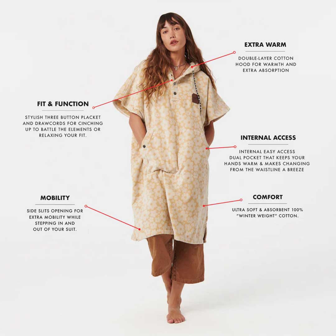 Ginny Extra-Warm Poncho | Sandstone