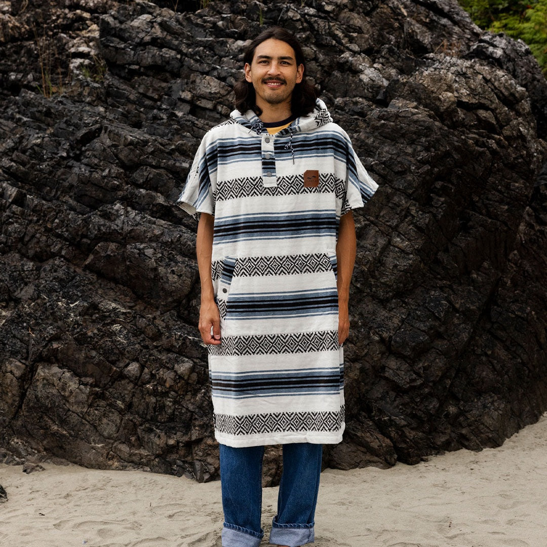 Slowtide Oso Changing Poncho in White — product detail or lifestyle view 2
