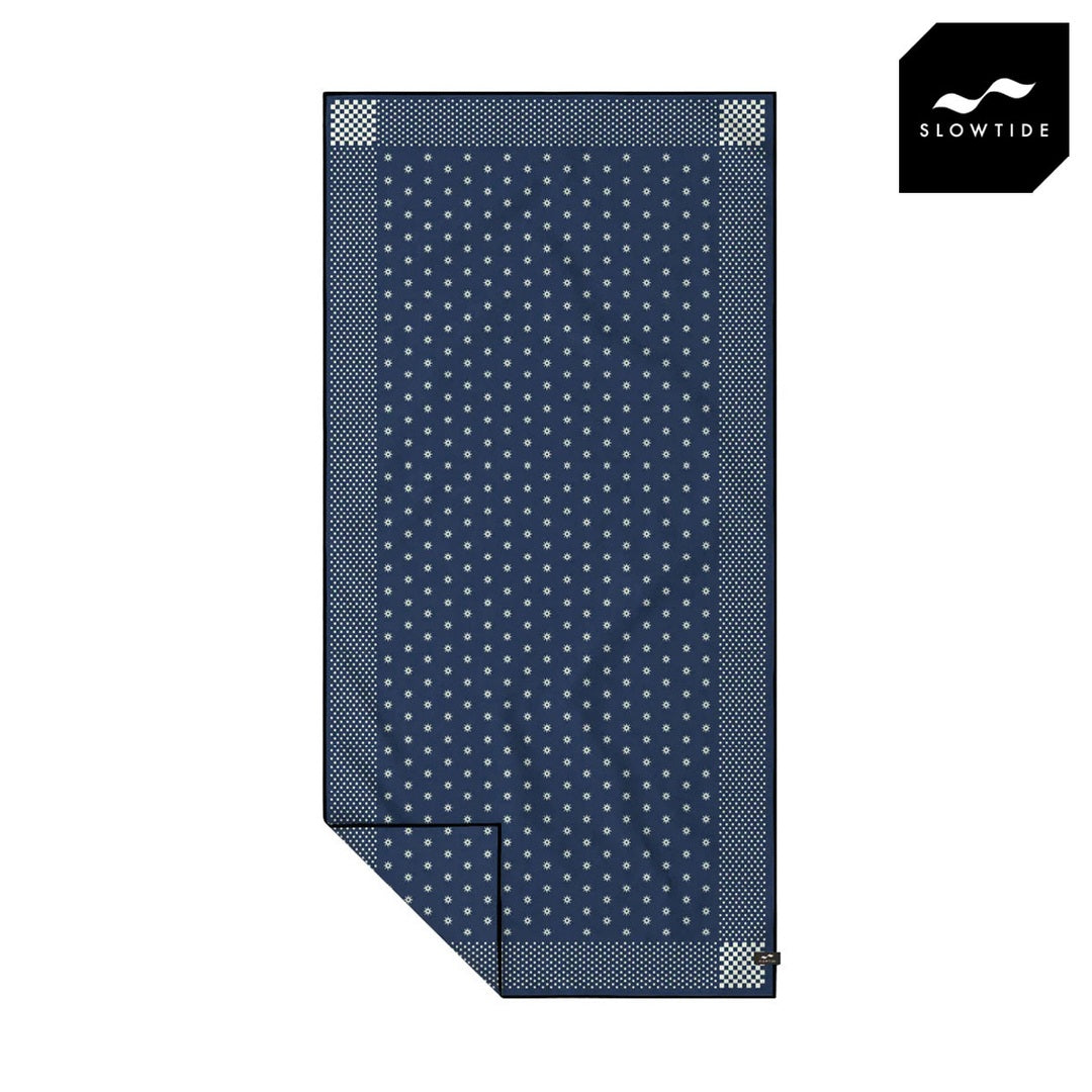 Slowtide Shogun Performance Quick-Dry Towel in Indigo — hero product view
