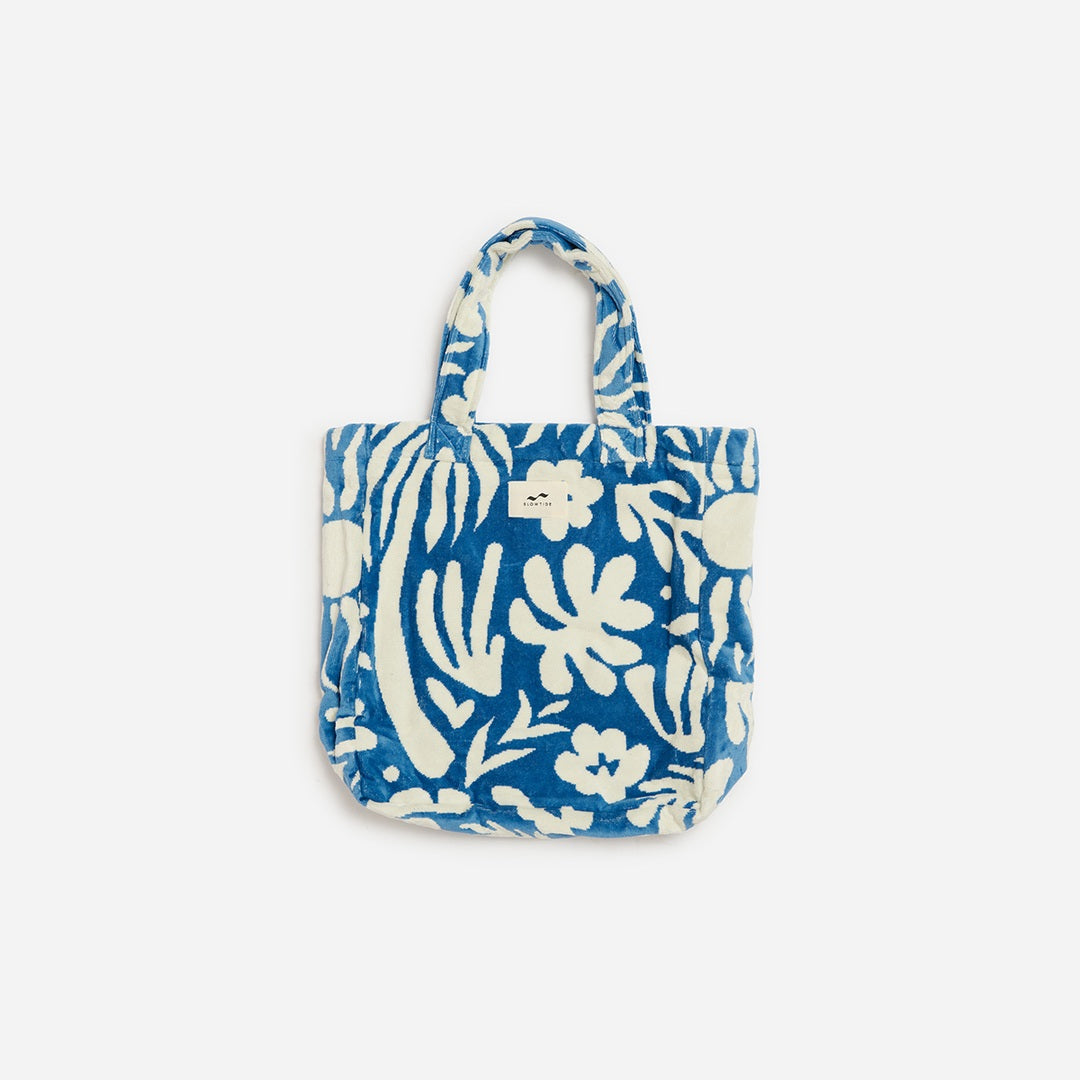 Slowtide Sunny Terry Tote in Dusty Blue — front product view