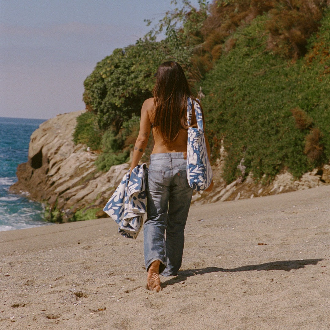 Slowtide Sunny Terry Tote in Dusty Blue — product detail view 4