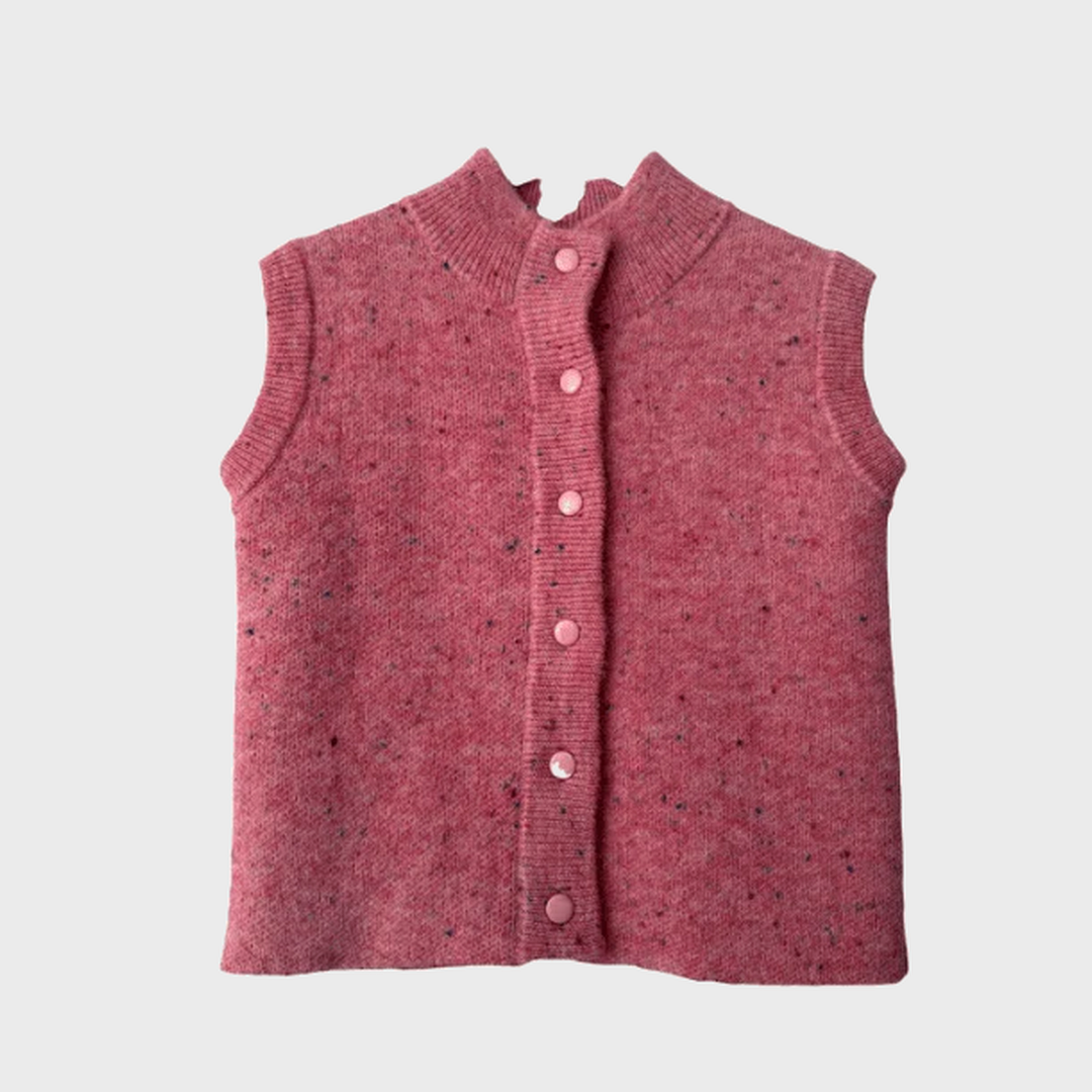 Speckle Knitted Vest | Pink