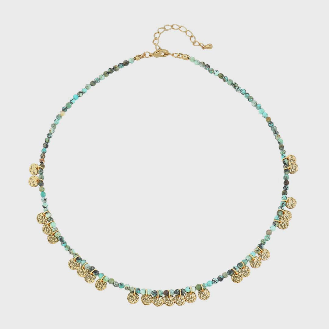   Luna Coin Choker | Turquoise