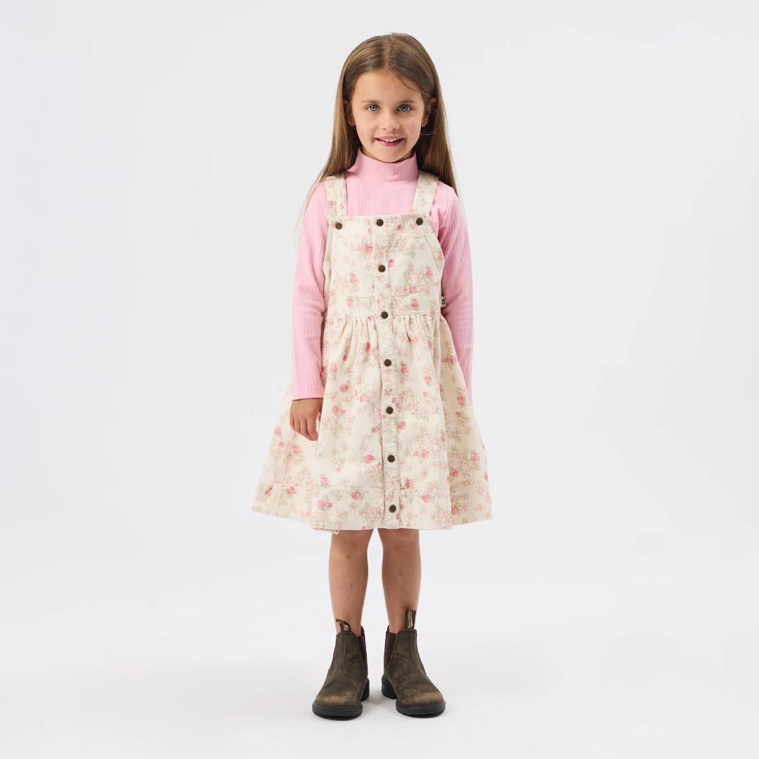 Strawberry Fields Pinafore Dress | Cream