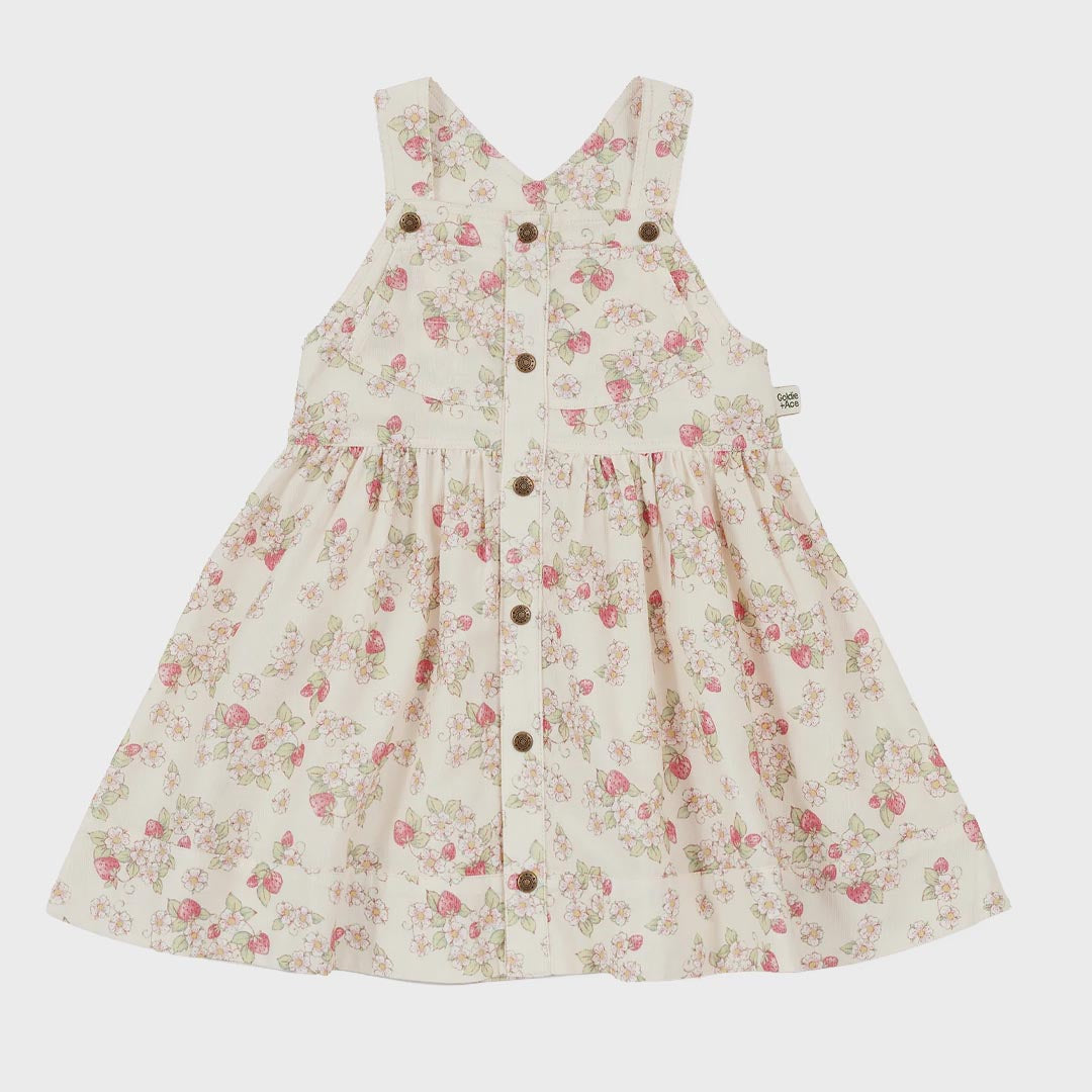 Strawberry Fields Pinafore Dress | Cream